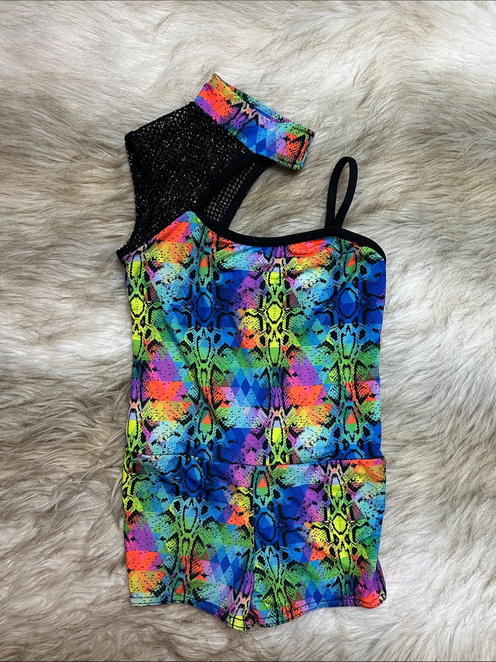 Awish Come True Dance Shortall Leotard LC Child Large | One Shoulder Gymnastics